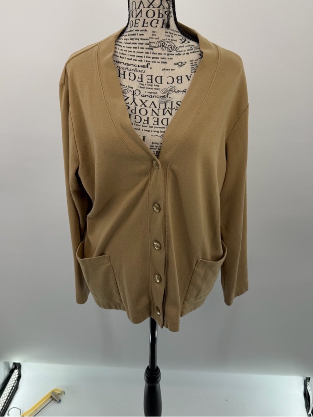 Ultra Soft Camel Button Front Cardigan PL Petite Large